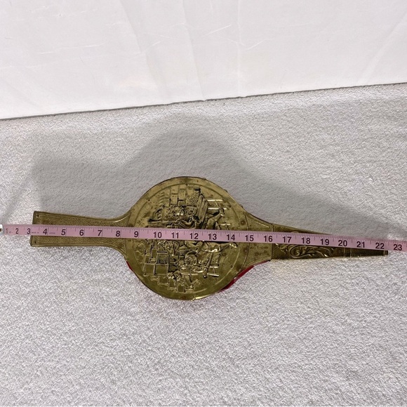 Vintage Antique Brass W Leather & Wood Decorative Bellows - Picture 14 of 14